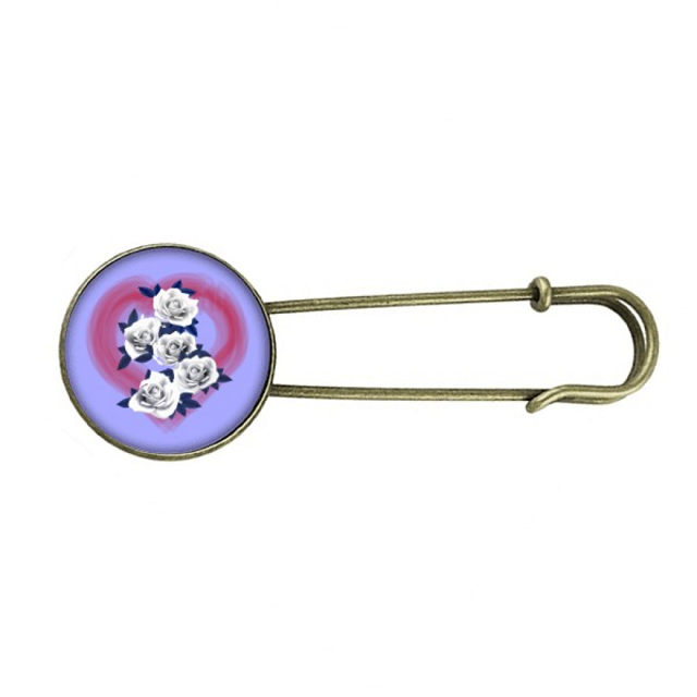 El día de San Valentín plateado EsES Broche De Broche De Metal Antiguo Unbranded M