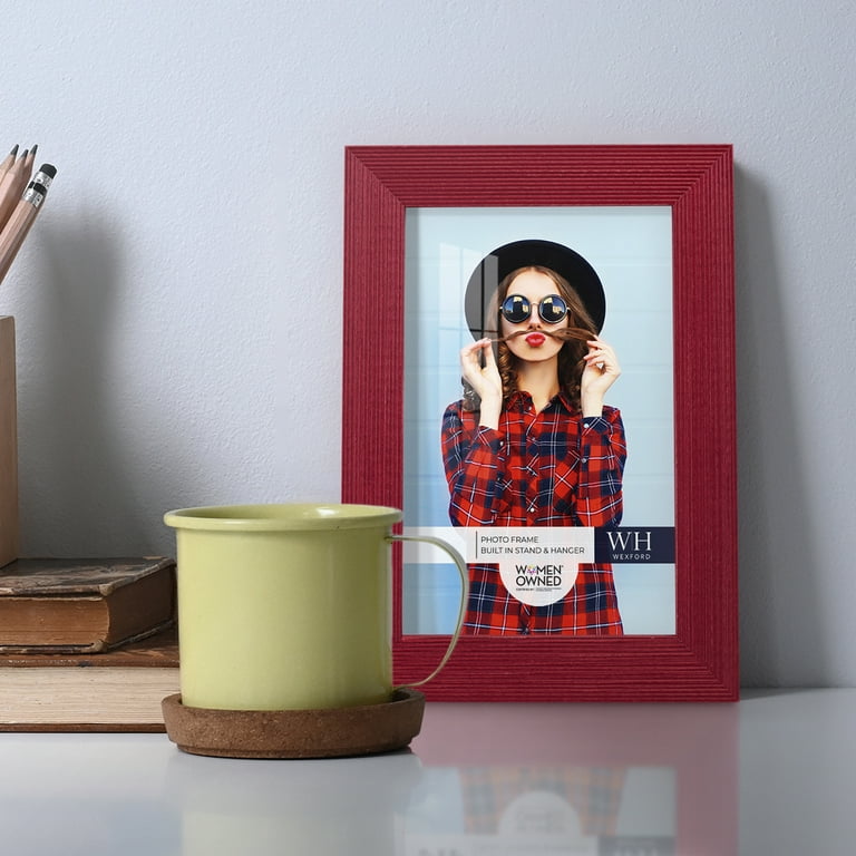 Strawberry Themed 4x6 Picture Frame - Red Wood, Tabletop Or Wall Mount, Photo Display Decor