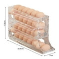 thumbnail image 3 of Fridge Egg Storage Box, 4-Tier Automatic Rolling Egg Dispenser, Space-Saving 30 Egg Organizer for Refrigerator Side Door, Transparent Stackable Egg Tray for Kitchen Organization, 1X Storage Rack, 3 of 7