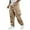 Khaki, variant on YUGYXL Men's Drawstring Cargo Pants Durable Nylon Hiking Pants with Zipper Pockets Elastic Waist Joggers Pants Army Green XL