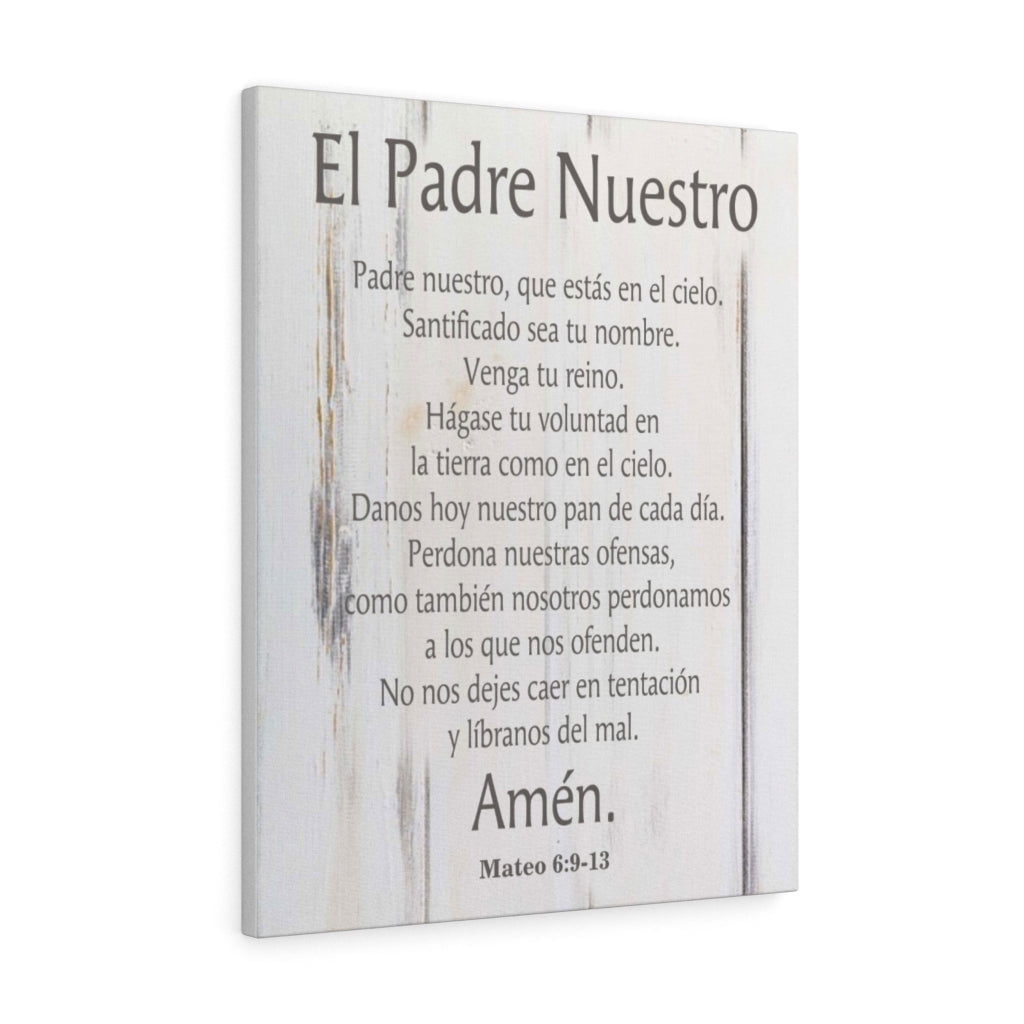 Scripture Walls El Padre Nuestro Lords Prayer Spanish White Wood Christian Wall Art Print Ready ...