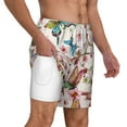 thumbnail image 3 of Gaeub Watercolor Floral With Butterflies Mens Swim Trunks Stretch Beach Shorts Quick Dry for Men Swim Shorts Swimwear with Pockets- Large, 3 of 9