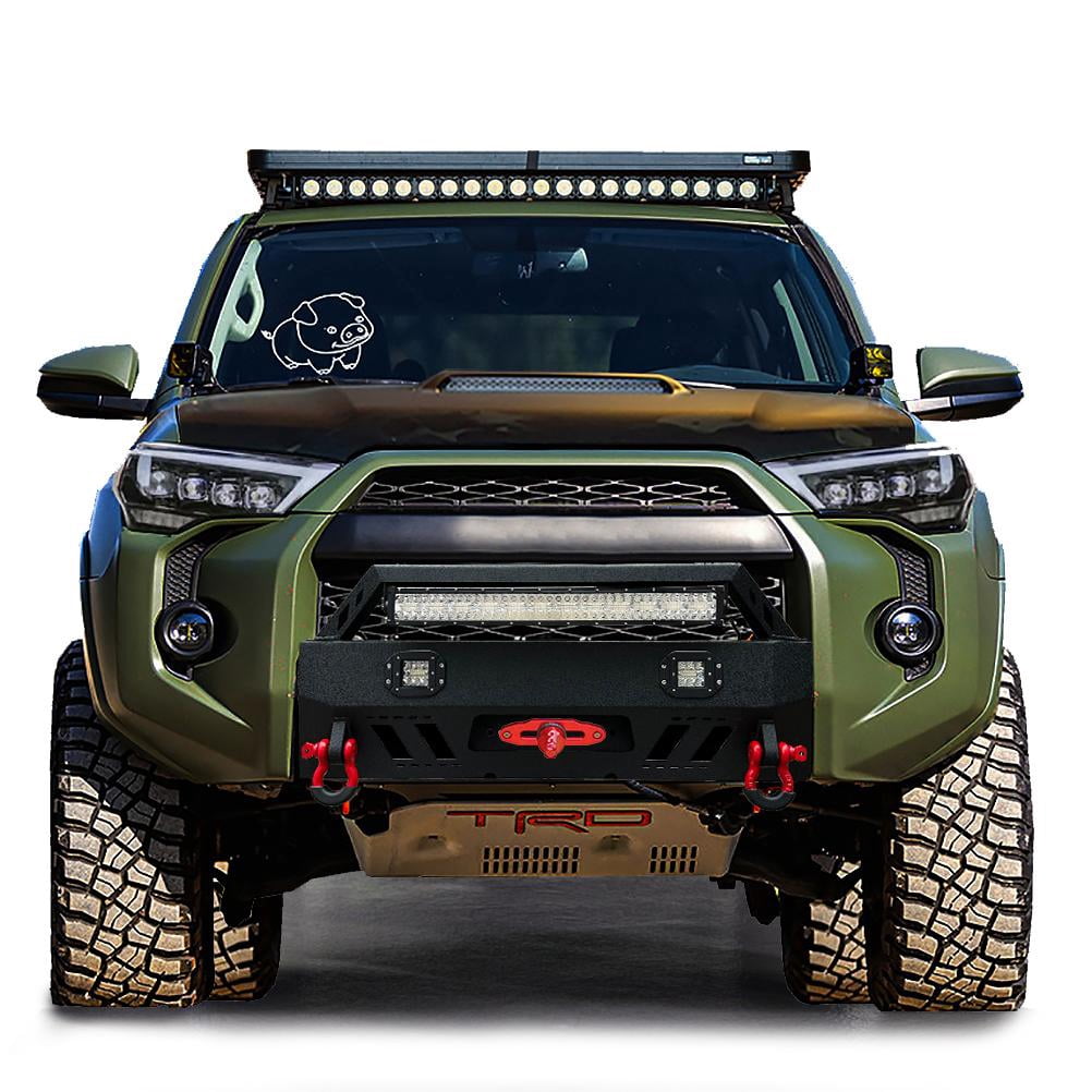 Vijay Front Bumper for 2010-2024 Toyota 4Runner with D-rings and Winch Plate and LED Lights