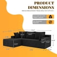 thumbnail image 3 of Exnote 96" Modular L-Shaped Sectional Sofa, Corduroy Memory Foam Boneless Couch with Left Facing Chaise, Black, 3 of 10