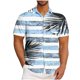 thumbnail image 2 of Mens Casual Manga Corta Botón Abajo Camisas Impresas Bolsillo Botón Turndown Cuello Top Blusa Camisa, 2 of 5