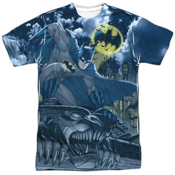 Batman Men's Gotham Gargoyle Sublimation T-shirt X-Large White