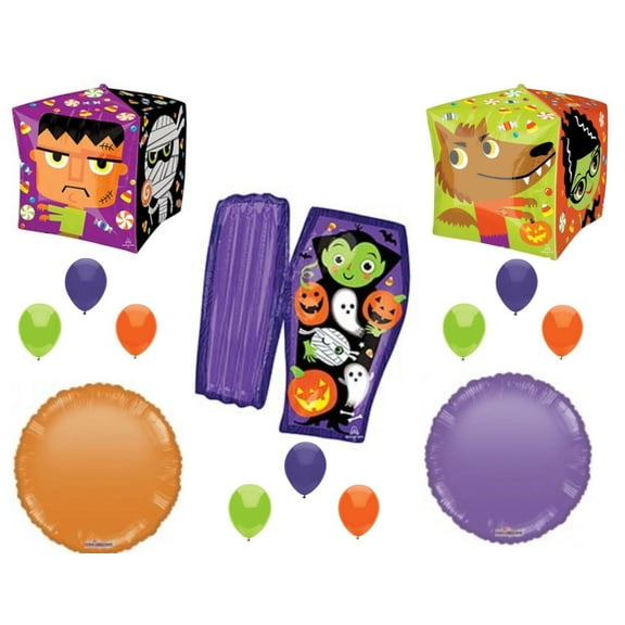 Halloween Dracula Coffin Party Balloons Decorations Mummy Monster Haunted