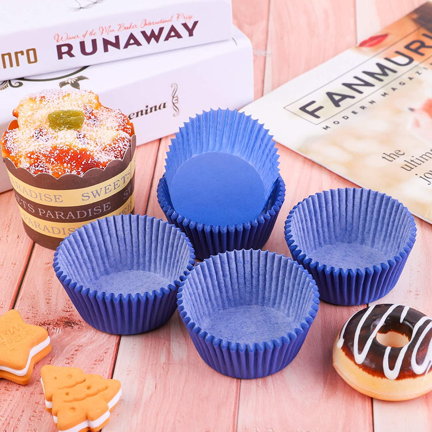 100 Pieces Blue Cupcake Liners Cupcake Wrappers Baking Cups Cupcake Cases for Birthday Wedding Baby Shower 2 Inches Walmart