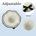 thumbnail image 3 of 54-58 cm sombrero circunferencia sombrero femenino verano al aire libre playa grandes aleros protector solar sombrilla sombrero de paja pajarita plegable, 3 of 5