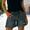 Gray, variant on LJEFF Womens Drawstring Denim Shorts with Pocket, Distressed Detail Casual Elastic Waist Rolled Cuff High Waist Summer Shorts Purple