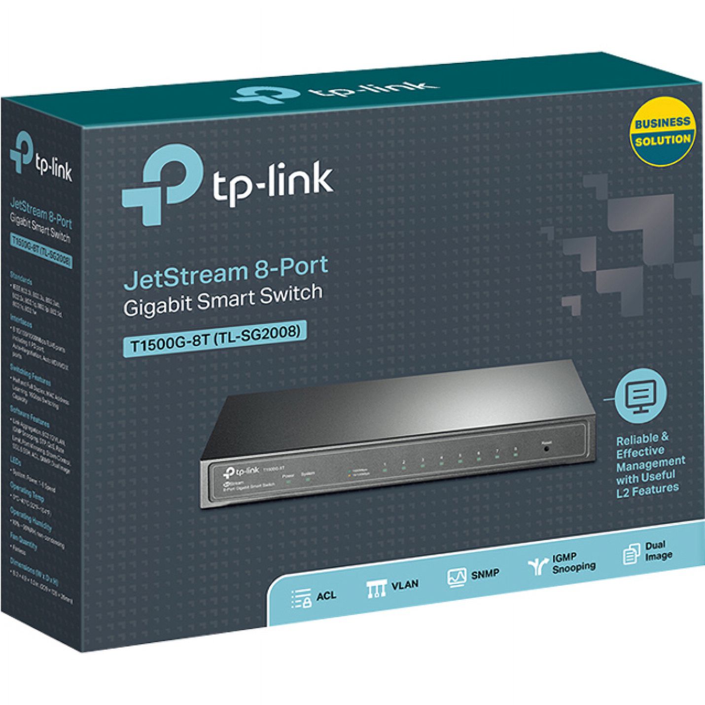 TP-Link JetStream T1500G-8T - Switch - managed - 8 x 10/100/1000 (1 PoE+) - desktop - PoE+ - image 4 of 4