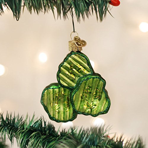 Glistening Pickle Glass Blown Ornaments for Christmas Tree Old World Christmas Ornaments 28093