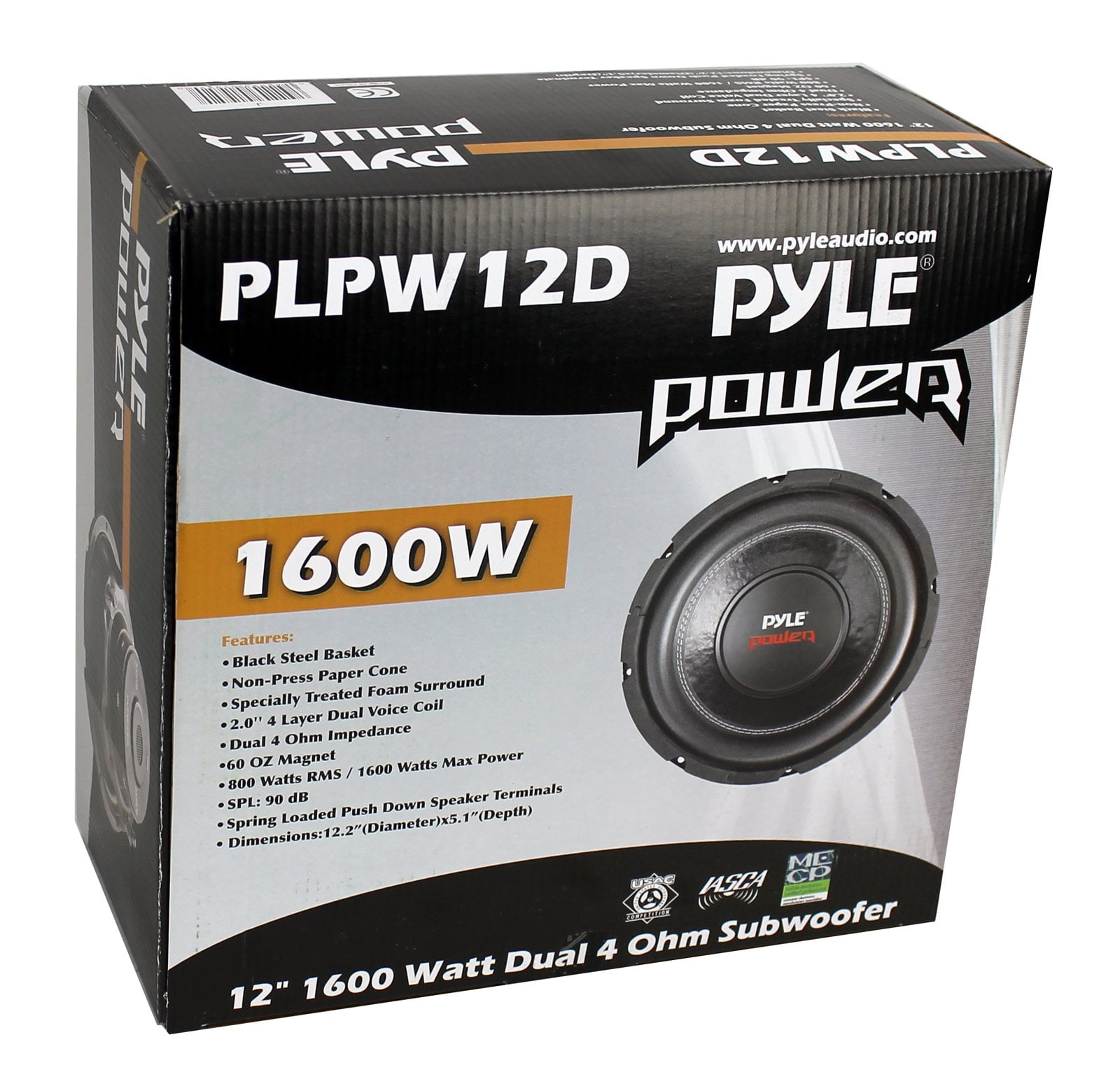 PYLE PLPW12D 12' 1600W 4Ohm DVC Car Stereo Power Subwoofer Dual Coil (6 Pack) PYLE PLPW12D 12\" 1600W 4Ohm DVC Car Stereo Power Subwoofer Dual