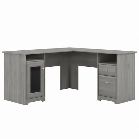 Bush Furniture Cabot 60 L Shaped Desk with Storage Modern Gray Bush Furniture Cabot 60 L Shaped Desk with Storage Modern Gray