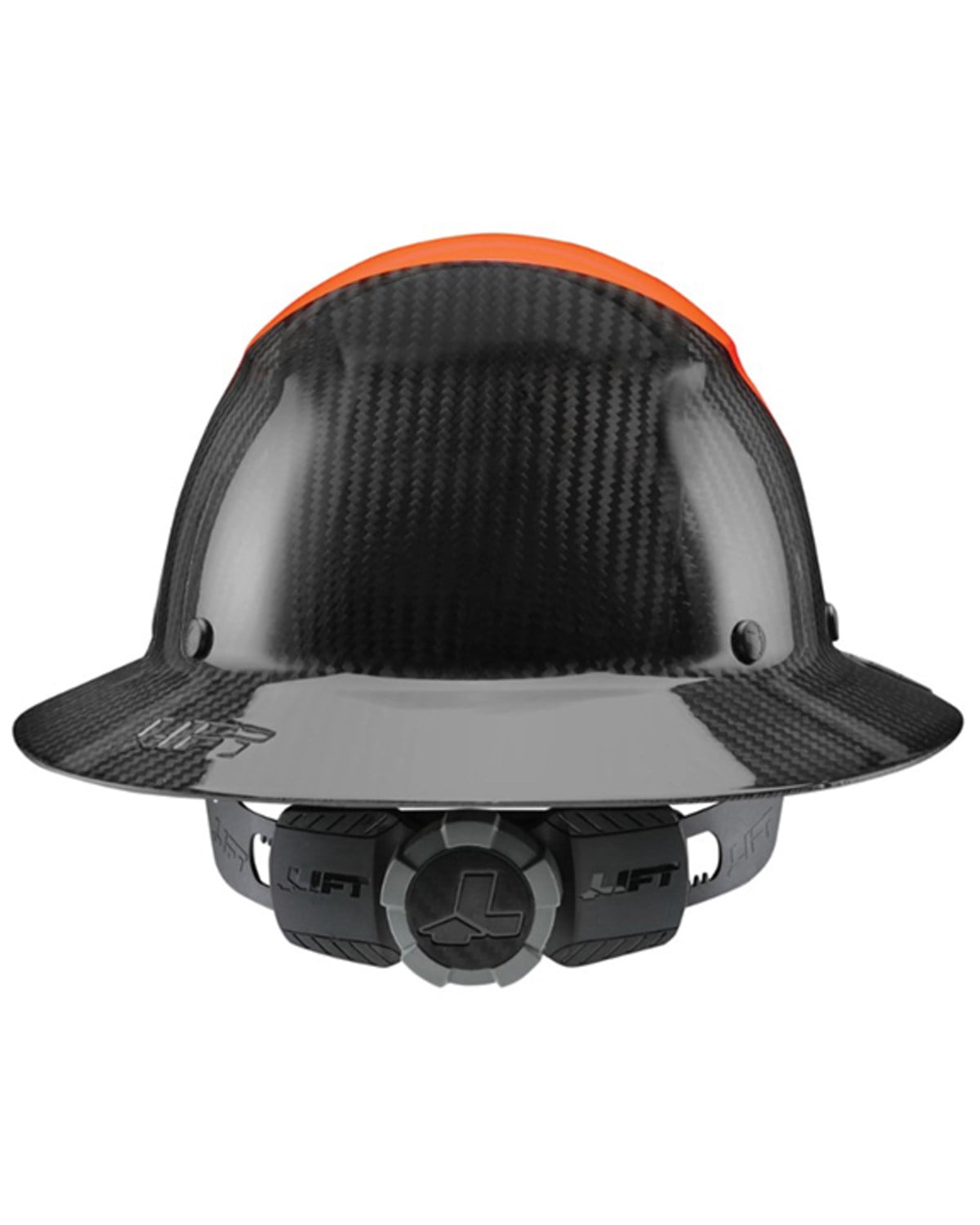 Lift Safety HDF50C-190C Dax Fifty 50 Full Brim Carbon Fiber Hardhat, Orange