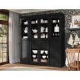thumbnail image 4 of 100% Solid Wood Kitchen Pantry Storage Cabinet with Glass Doors, Adjustable Shelves and 2-Drawers, Black China Cabinet, 4 of 6