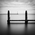 thumbnail image 2 of Bowman, David 26x26 Black Ornate Wood Framed with Double Matting Museum Art Print Titled - Beyond the Jetty, 2 of 4
