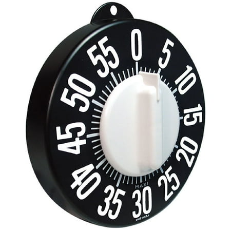 

Tactile Long Ring Low Vision Timer - Black with White Dial