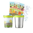 thumbnail image 2 of Innobaby Din Din SMART DIY Stainless Cup with Decorative Strips and Food Grade Silicone Lip Guard for Kids and Toddlers, 8 Oz, 2 Pack (Boy 6 Strips), 2 of 6