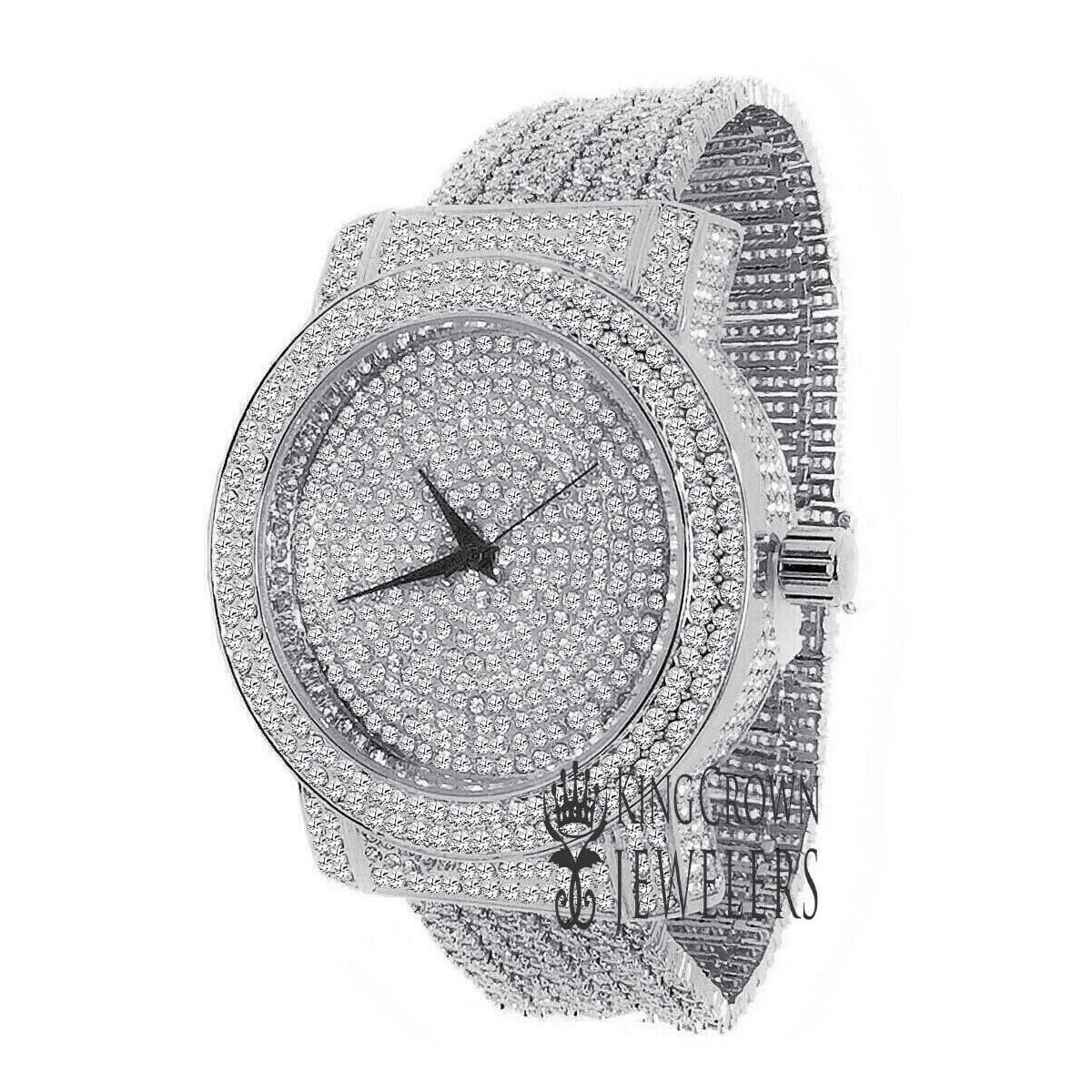 Celebrity Wear Fully Iced Out Mens Micro Pave Luxury Custom Watch White Gold Finish Lab Simulated Diamonds Celebrity Wear Fully Iced Out Mens Micro Pave Luxury Custom Watch White Gold Finish Lab Simulated Diamonds