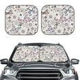 thumbnail image 2 of Goofa Vintage Butterflies Pattern 2 Piece Car Windshield Sun Shade Foldable | Front Windshield Shade for Sun, Heat and UV Rays | Sunshade for Car Front Window-Medium, 2 of 7