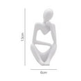 thumbnail image 3 of veasfak Abstract Sculpture Handmade Resin Thinking Man Home r rative Figure Hand White Left, 3 of 9