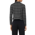 thumbnail image 3 of BLAZER DE TWEED PARA MUJER CHIC INSPIRADOR CON CUELLO ALTO, CORTO Y ABIERTO, NEGRO Y BLANCO, 3 of 6