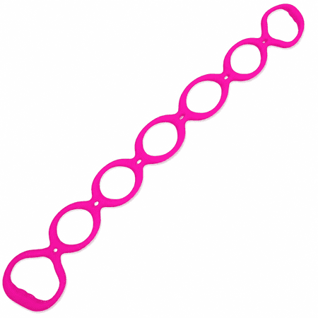 ABCISI 7 Ring Stretch Resistance Exercise Band, Miracle Miles Band, Yoga Stretching, Arm, Shoulders Foot, Leg Fitness Home Gym Physical Therapy Band, Pink