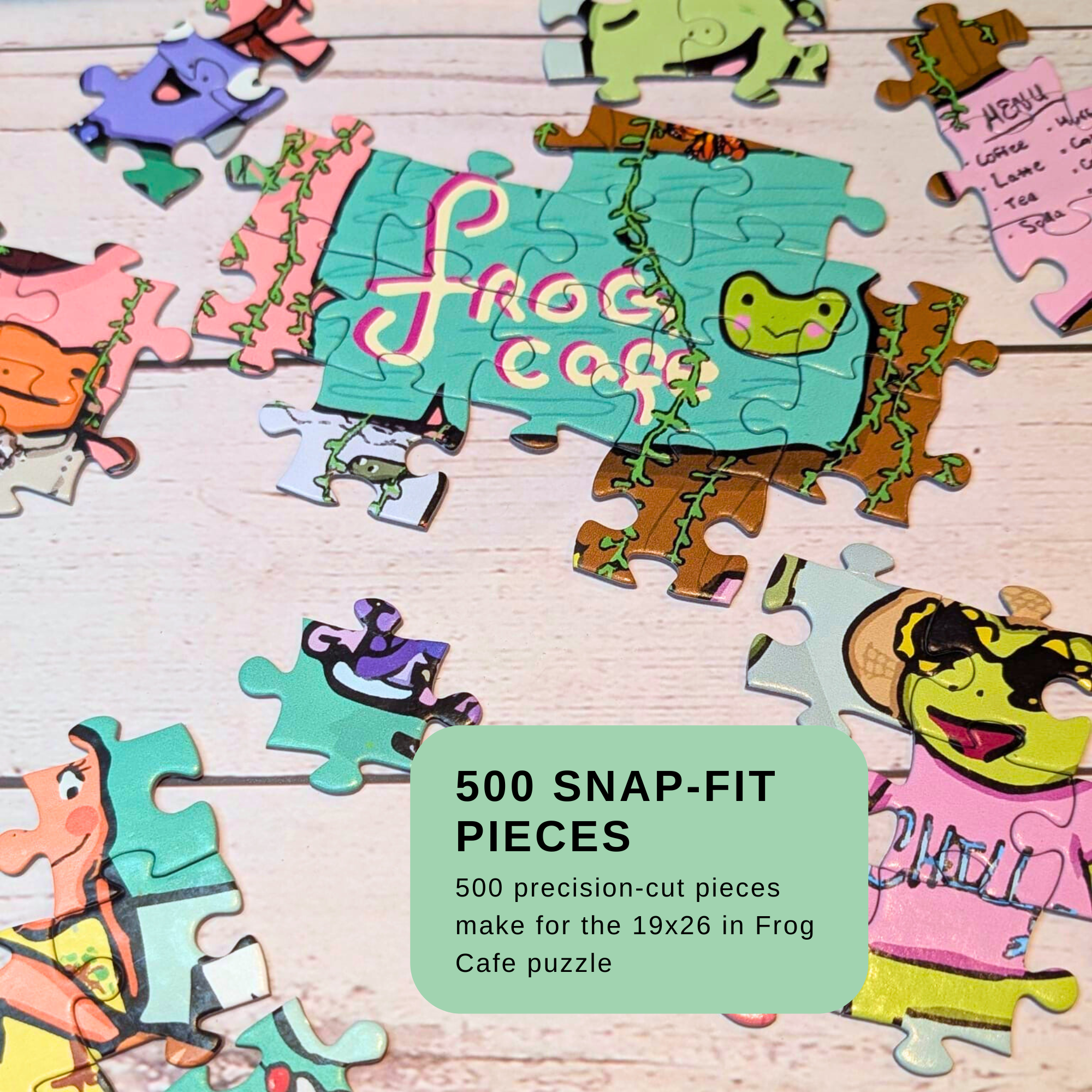 Frog Café 500‑Piece Premium Matte Jigsaw Puzzle – 19.25" x 26.6"