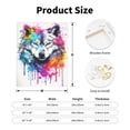 thumbnail image 2 of Sikiie Cool Colorful Wolf Print Canvas Decorative Hanging Painting, Anti-shrinkage Hanging Frame, Suitable for Home, Office Wall Decorations, 2 of 6