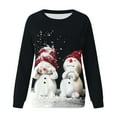 thumbnail image 3 of Noël Femmes Sweat-Shirt Col Rond Chaud Pull Mi-Longue Veste à Manches Longues Fermeture Cardigan Imprimé Mode Pull Vacances Xmas Outwear, 3 of 4
