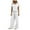 White, variant on vigerkar Womens Fashion 2 Piece Outfit Lounge Set Cap Sleeve Polo Top and Pant Set Tracksuit Travel Matching Outfit (AG, S)