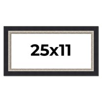 25x11 Frame Black Real Wood Picture Frame Width 2.25 Inches | Interior Frame Depth 0.5 Inches |