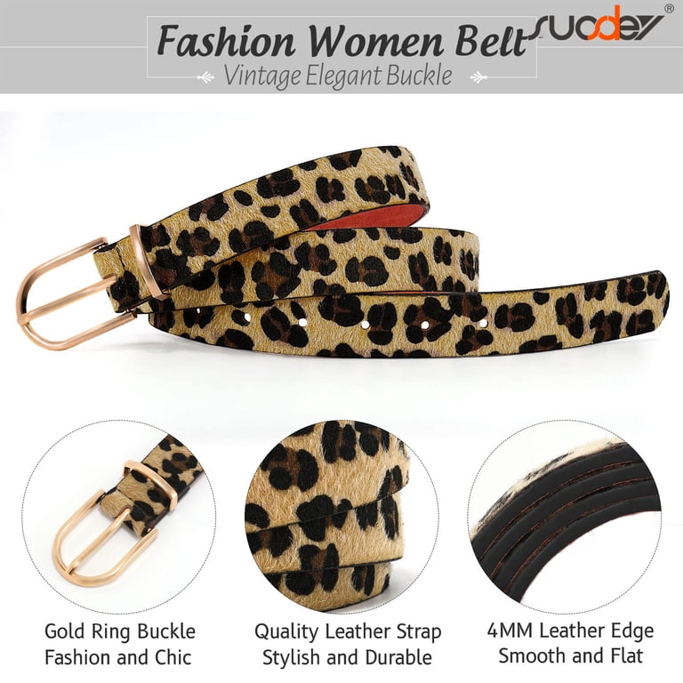 Suosdey Plus Size Leopard Print Leather Belt, Women photo 4