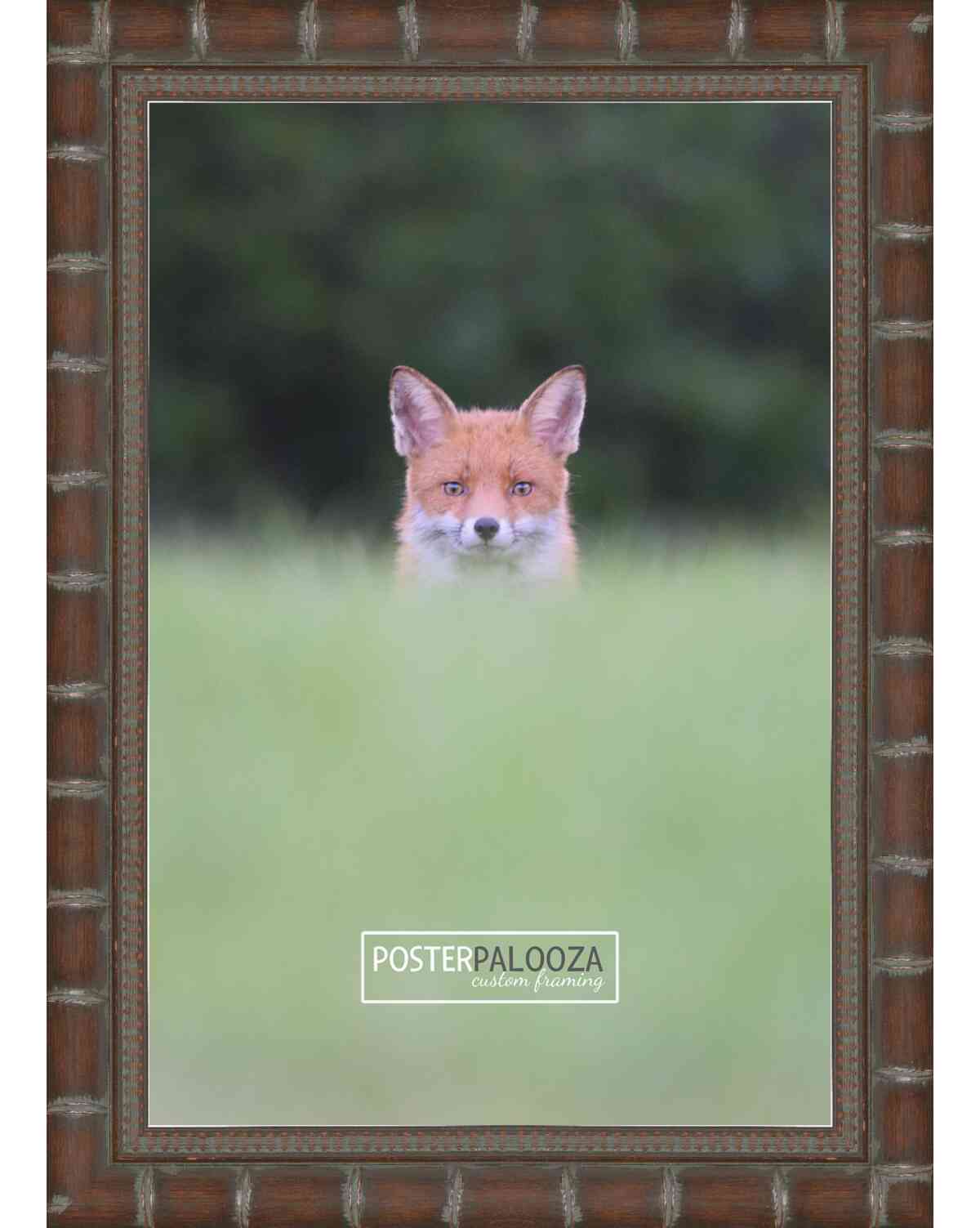18x24 Brown Modern Bamboo Picture Frame - UV Acrylic, Foam Board Backing, Hanging Hardware