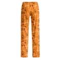thumbnail image 4 of Satingcolo Halloween Pajama Pants Women Cute Funny Pumpkin Print Pajamas Casual Elastic Waist Palazzo Pants Fall Sleepwear, 4 of 5