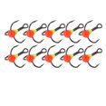 thumbnail image 2 of 10 unids/set invierno pesca en hielo tres anzuelos resistencia a la corrosión señuelo Color taladro gancho naranja amarillo, 2 of 8