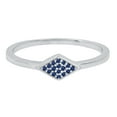 thumbnail image 2 of Dazzlingrock Collection Round Blue Sapphire Rhombus Stackable Wedding Band for Women (Color Blue, Clarity Highly Included) in 925 Sterling Silver, Size 7.5, 2 of 4