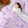thumbnail image 4 of Castle Fairy Jungle Wildlife Cheetah Twin Bedding Sets 7-Piece for Female Men Women,Animal Leopard Bedding Comforter Set Microfiber,Purple Stars Moon Breathable Sheet Sets,Super Cozy Room Decor, 4 of 8