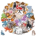 thumbnail image 3 of Paquete de 100 pegatinas de animales marinos, pegatinas de animales de vinilo resistentes al agua, pegatinas para niños, pegatinas de animales marinos para niños, botella de agua, álbum de, 3 of 7