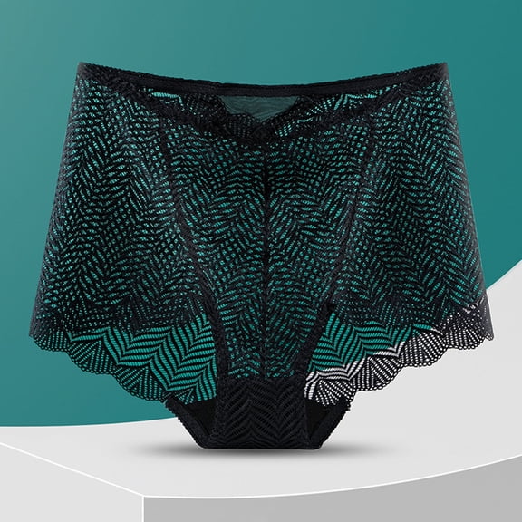 Blmnix Women Panties Sexy Underwear High Waisted Breathable Panties Black Lace Panties Boxers for Women,L