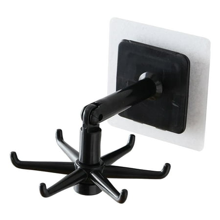 

1pc Kitchen Utensil Hanging Rack Organiser Wall Mounted ABS Hook Hanger Black