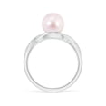thumbnail image 2 of ANGARA Japanese Akoya Cultured Pearl Criss Cross Shank Engagement Ring in 14K White Gold for Women | June Birthstone, Birthday, Anniversary, Jewelry Gift for Women | Pearl Ring, 2 of 9