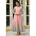 thumbnail image 2 of Pink Ethnic Motif Printed Georgette Anarkali Dress With Buttons, 2 of 2