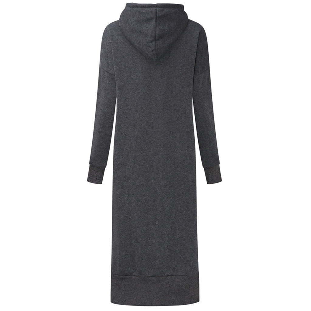 Skpblutn Women'S Sweatshirt Hoodies Winter Fall Casual Comfortable Tops Warm Hooded Baggy Pullover Over Long Dress Round Neckline Long Sleeve Plus Size Sweatshirts Dark Gray 5Xl