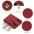 thumbnail image 5 of MINKUROW Slim Wallet for Women Thin Womens Card Holder RFID Blocking Genuine Leather Small Wallets Deep Red, 5 of 6