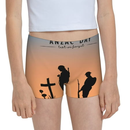Pofeuu Anzac Day Print Soft Cotton Girls Boyshort panties Toddler Underwear-X-Small
