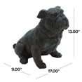 thumbnail image 6 of DecMode Black Modern Polystone Sitting Bulldog Carved Sculpture, 17"W x 13"H, 6 of 16