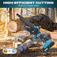 thumbnail image 6 of GPED Mini Chainsaw Cordless 6 inch with 2 Battery, Mini Power Chain Saw with Security Lock, Electric Chainsaw, Handheld Small Chainsaw for Tree Trimming Wood Cutting, Blue, 6 of 8