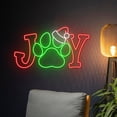 thumbnail image 3 of Handmadetneonsign Joy Paw Led Sign, Paw Merry Christmas Neon Sign, Dog Paw Led Light, Cat Paw Neon, 3 of 5